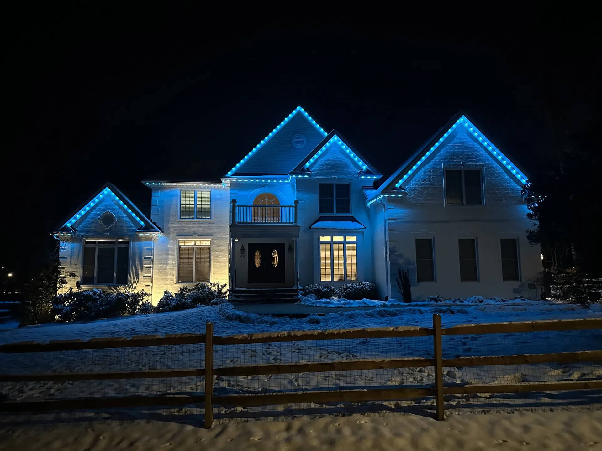 Permanent LED architectural lighting installation by Light DMV — year-round programmable system