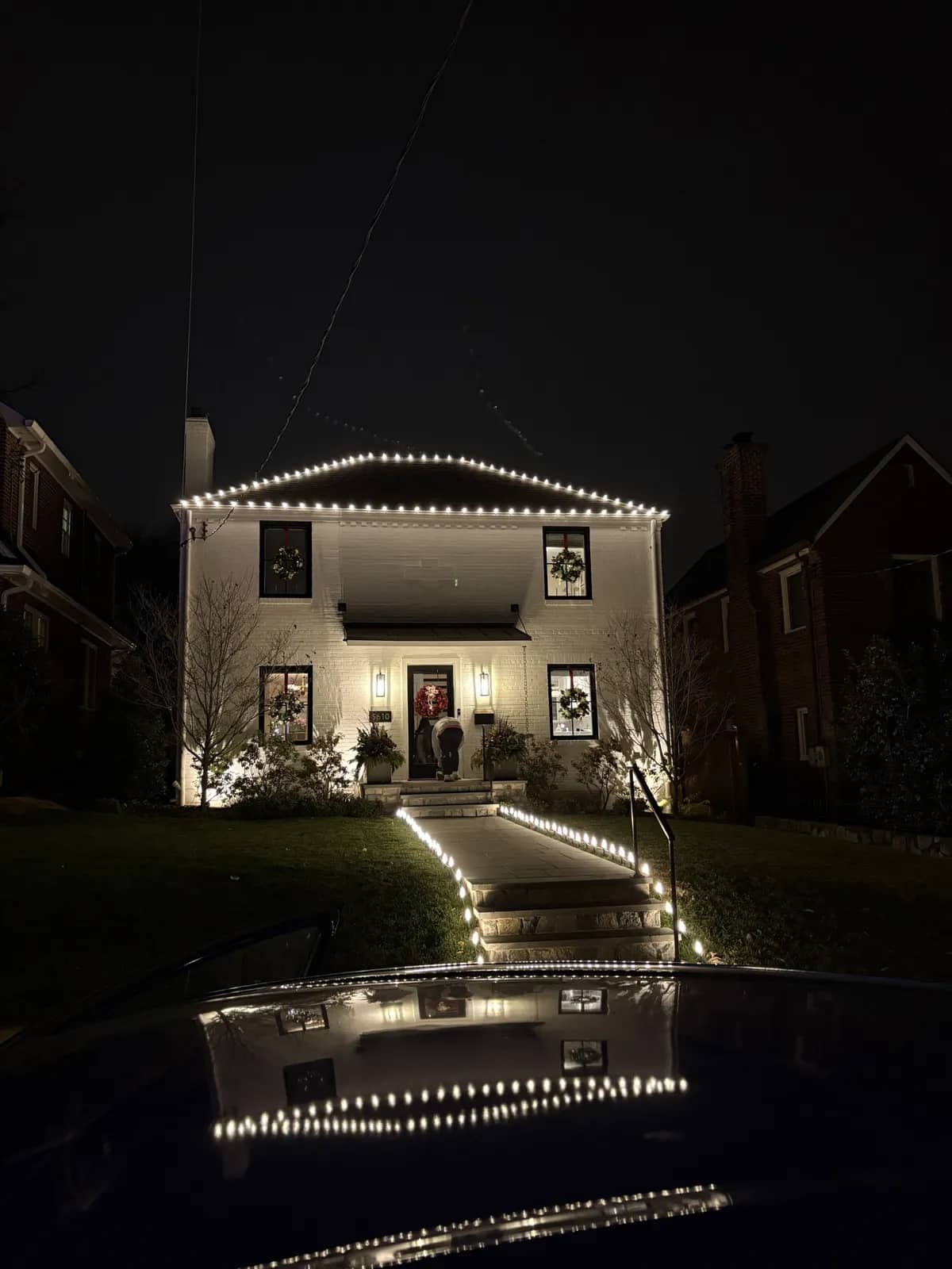 Christmas light installation in Chevy Chase, Washington, DC by Light DMV — professional holiday lighting service