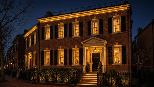 Diwali light installation in Fairfax, VA by Light DMV — full-home Festival of Lights install