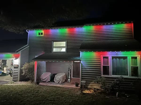 Permanent LED architectural lighting installation by Light DMV — year-round programmable system