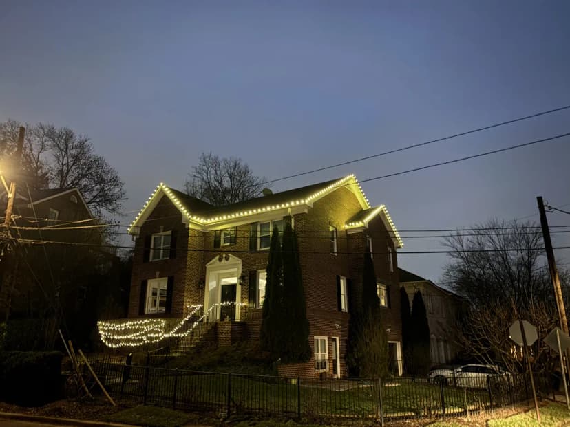 Christmas light installation in Capitol Hill, Washington, DC by Light DMV — professional holiday lighting service