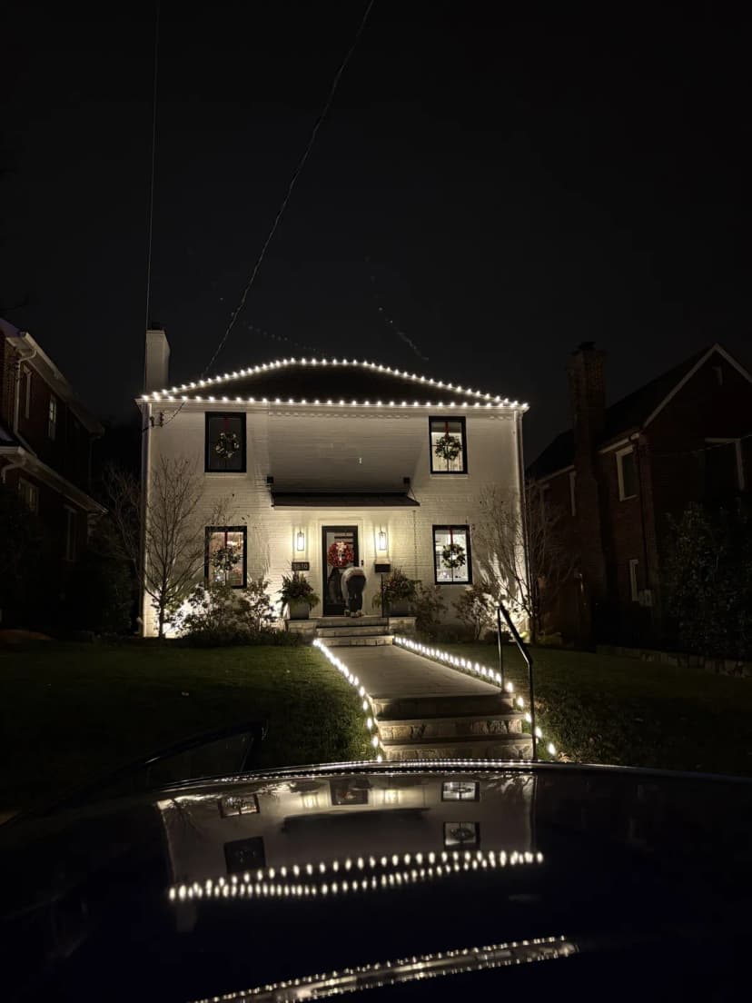 Christmas light installation in Chevy Chase, Washington, DC by Light DMV — professional holiday lighting service