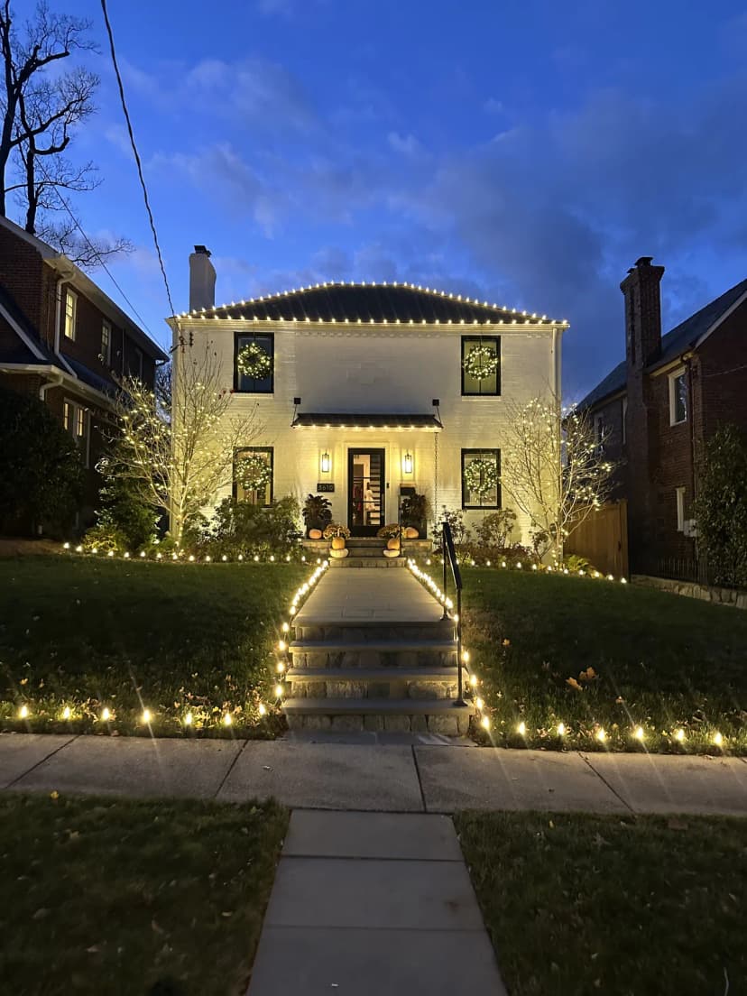 Christmas light installation in Palisades, Washington, DC by Light DMV — professional holiday lighting service