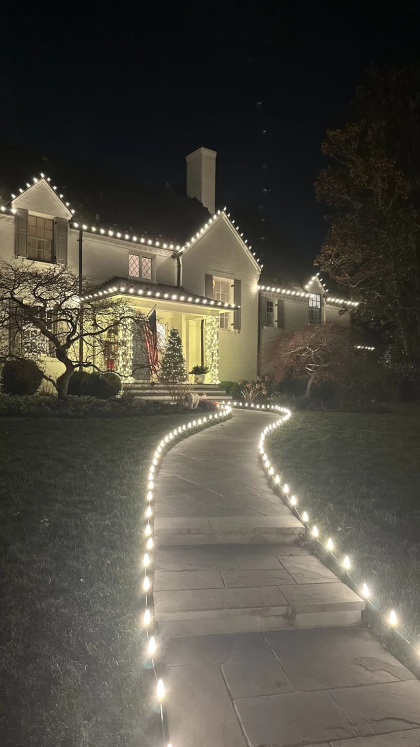 Christmas light installation in Palisades, Washington, DC by Light DMV — professional holiday lighting service