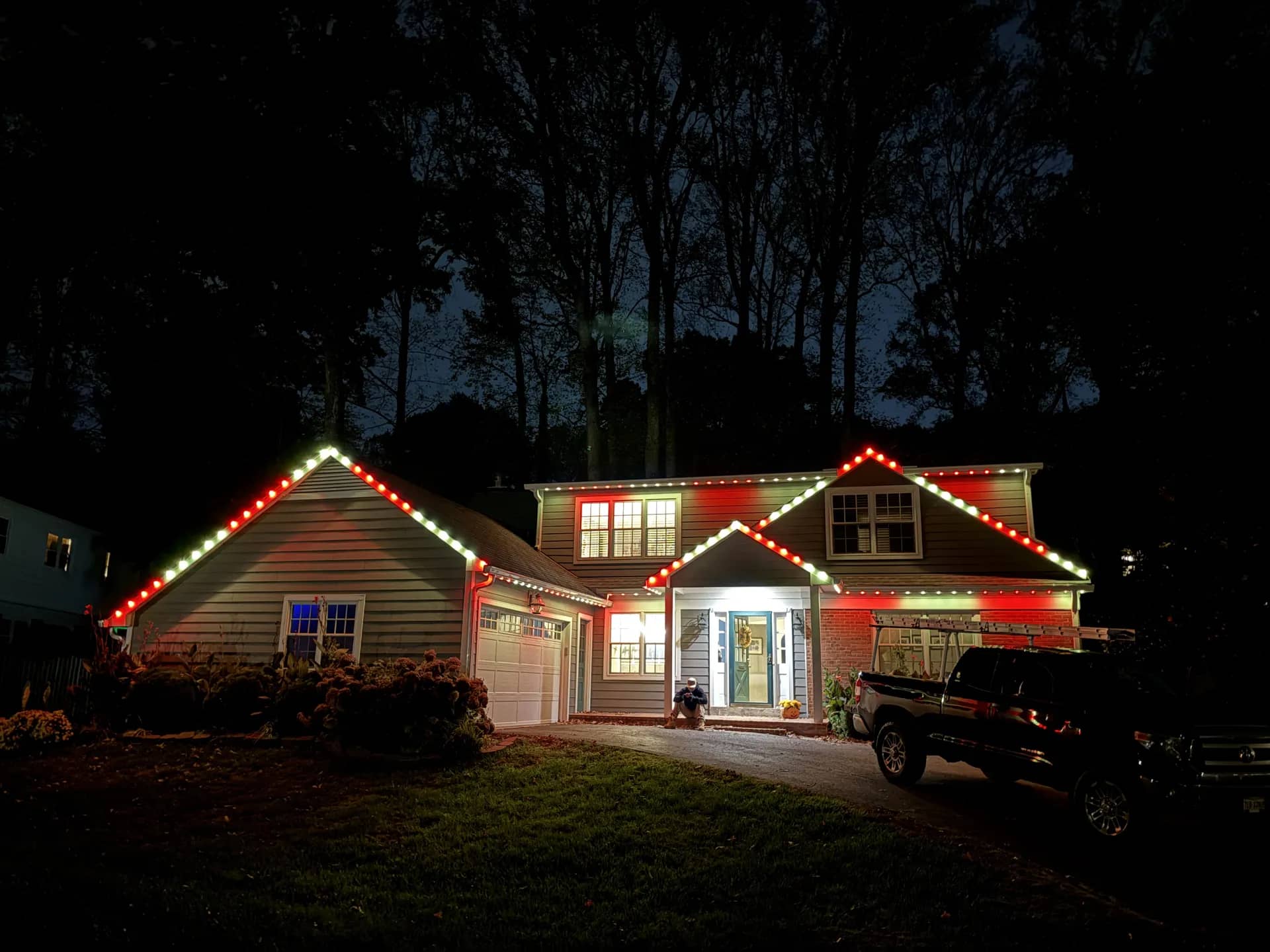 Permanent LED architectural lighting installation by Light DMV — year-round programmable system