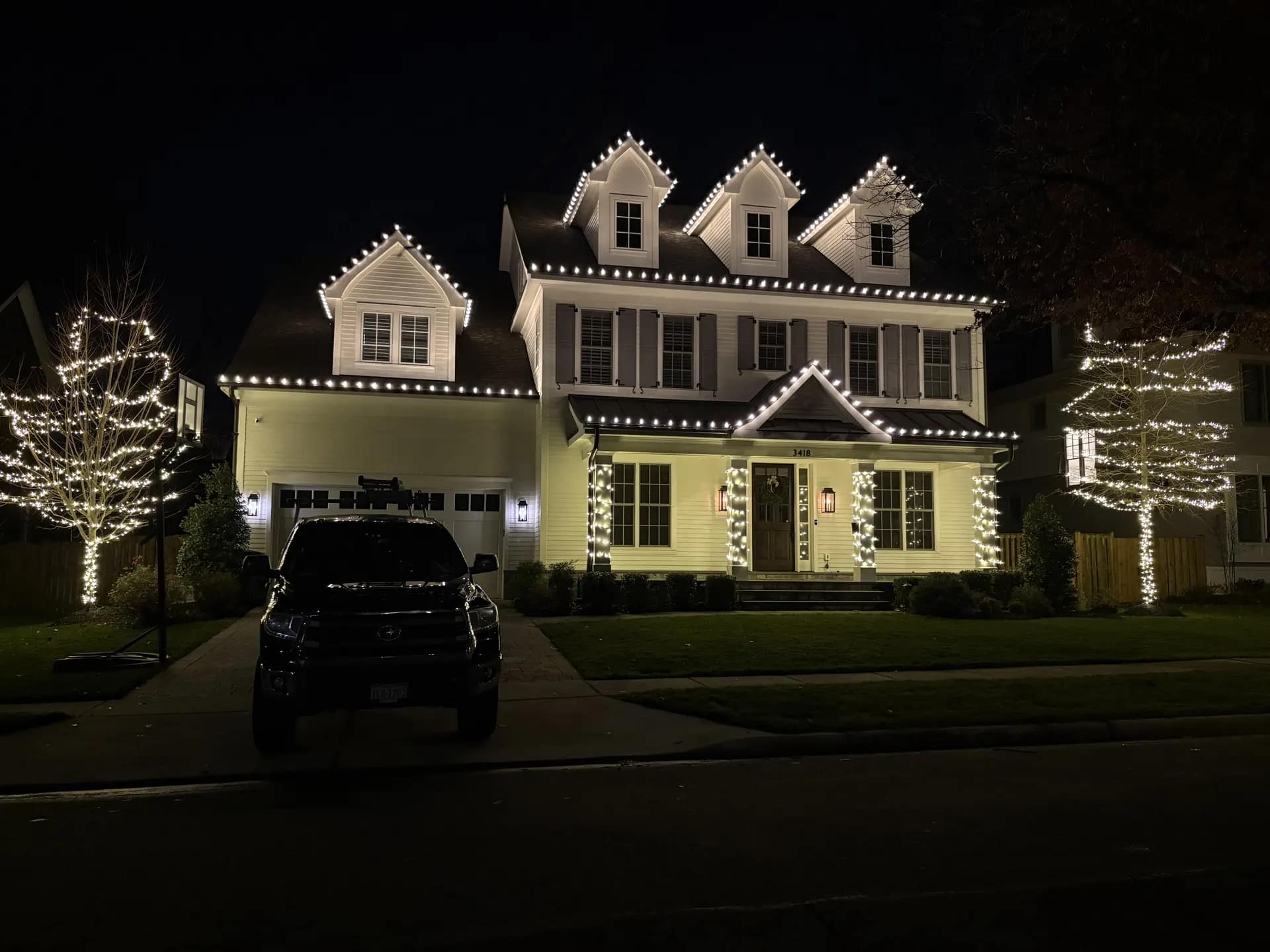 Christmas light installation in Foxhall, Washington, DC by Light DMV — professional holiday lighting service