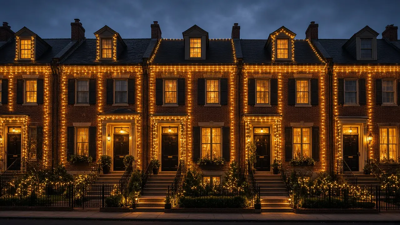 Diwali light installation in Arlington, VA by Light DMV — full-home Festival of Lights install