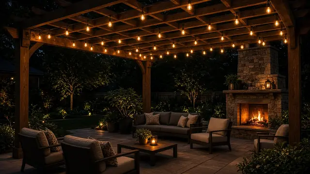 Bistro string lighting install 2 in the DMV by Light DMV