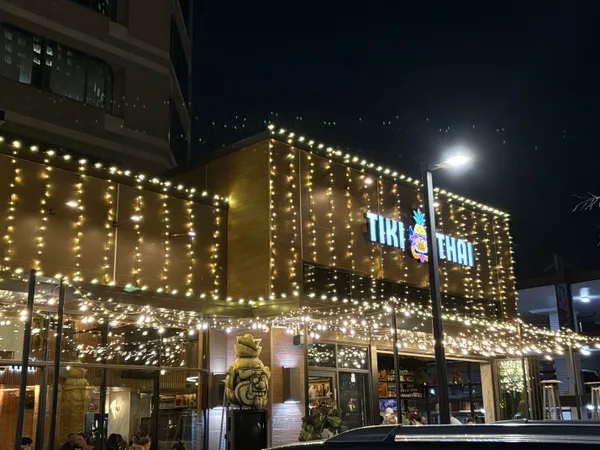 Commercial Christmas light installation on a retail storefront in Herndon, Virginia by Light DMV